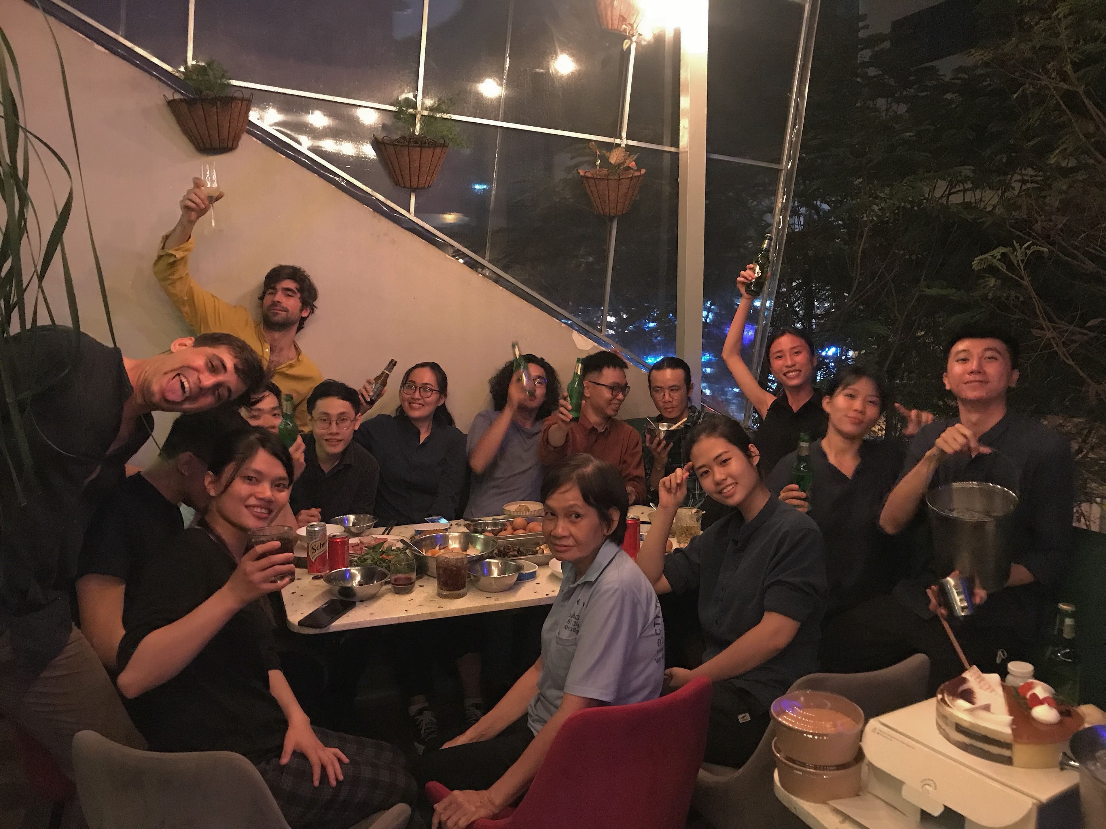 friends drinking night out saigon hcmc