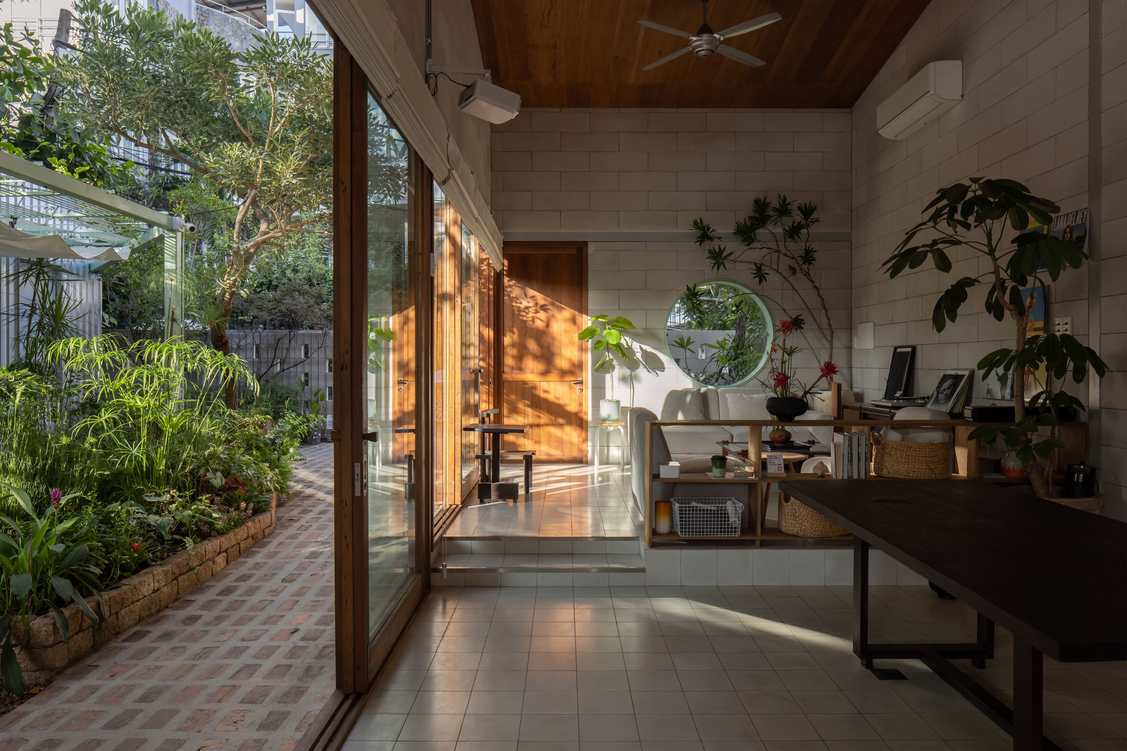 inside and outside of hom cafe thao dien 