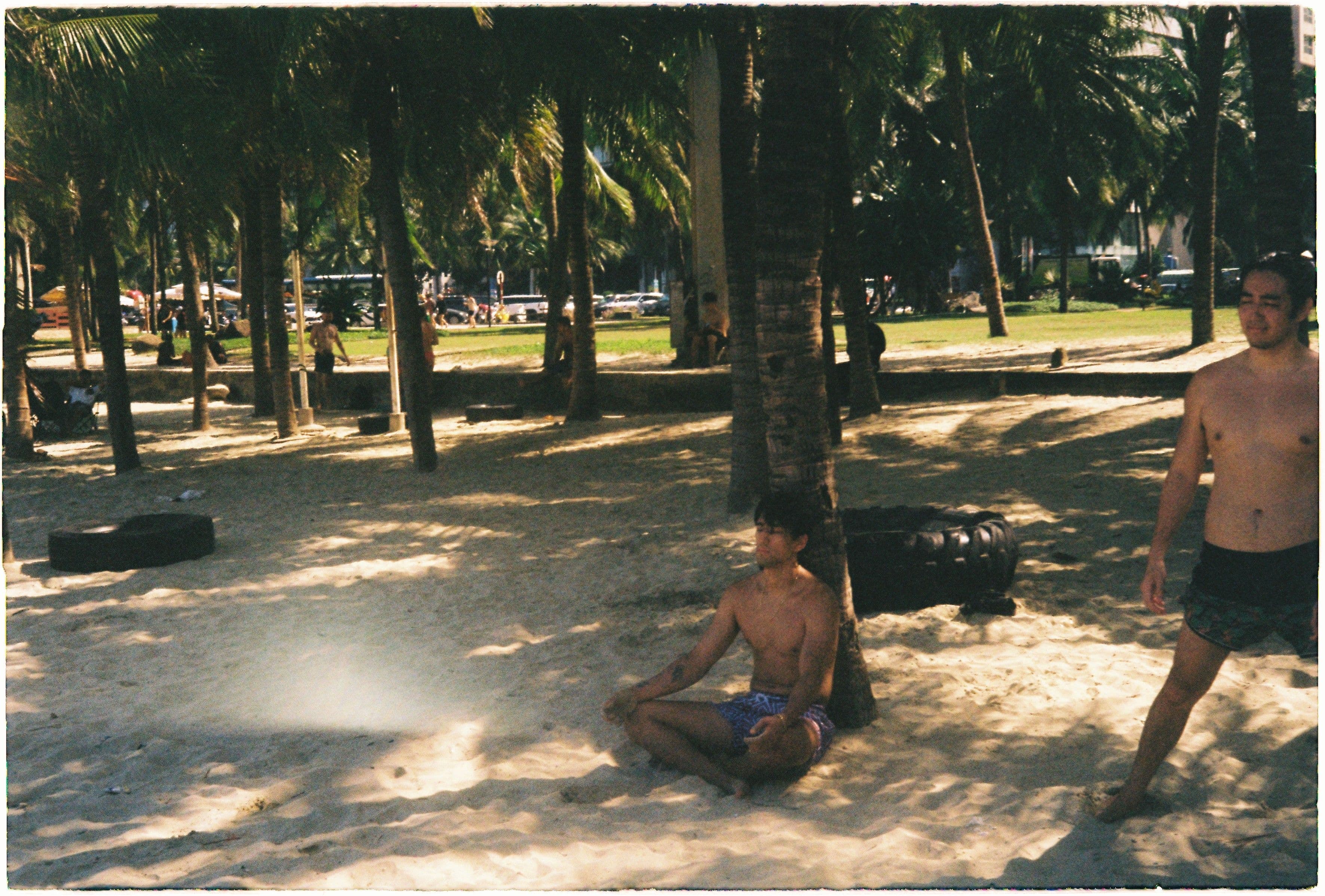 meditation man in danang beach