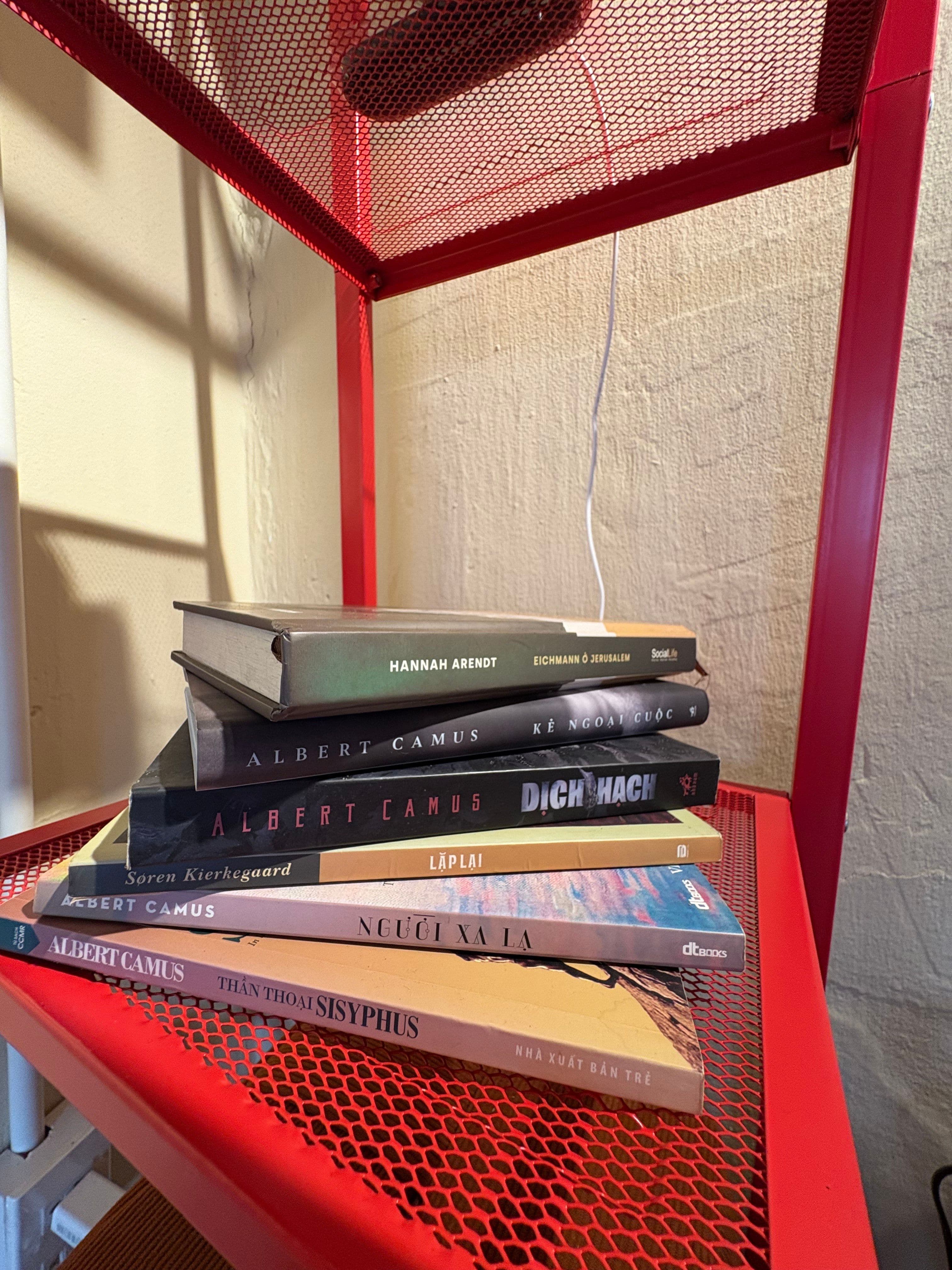 stack of twisting books