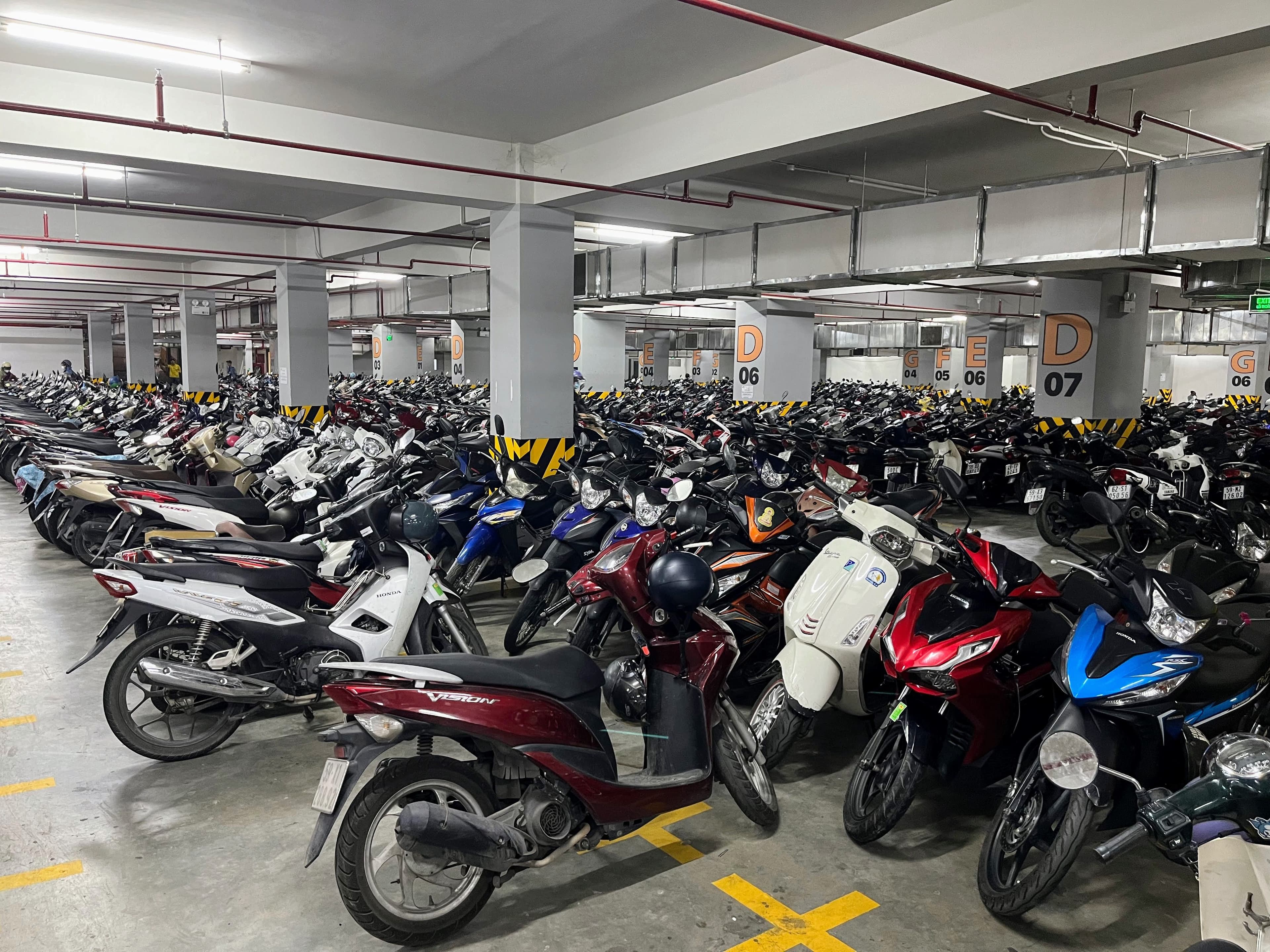 bikes in parking garage 