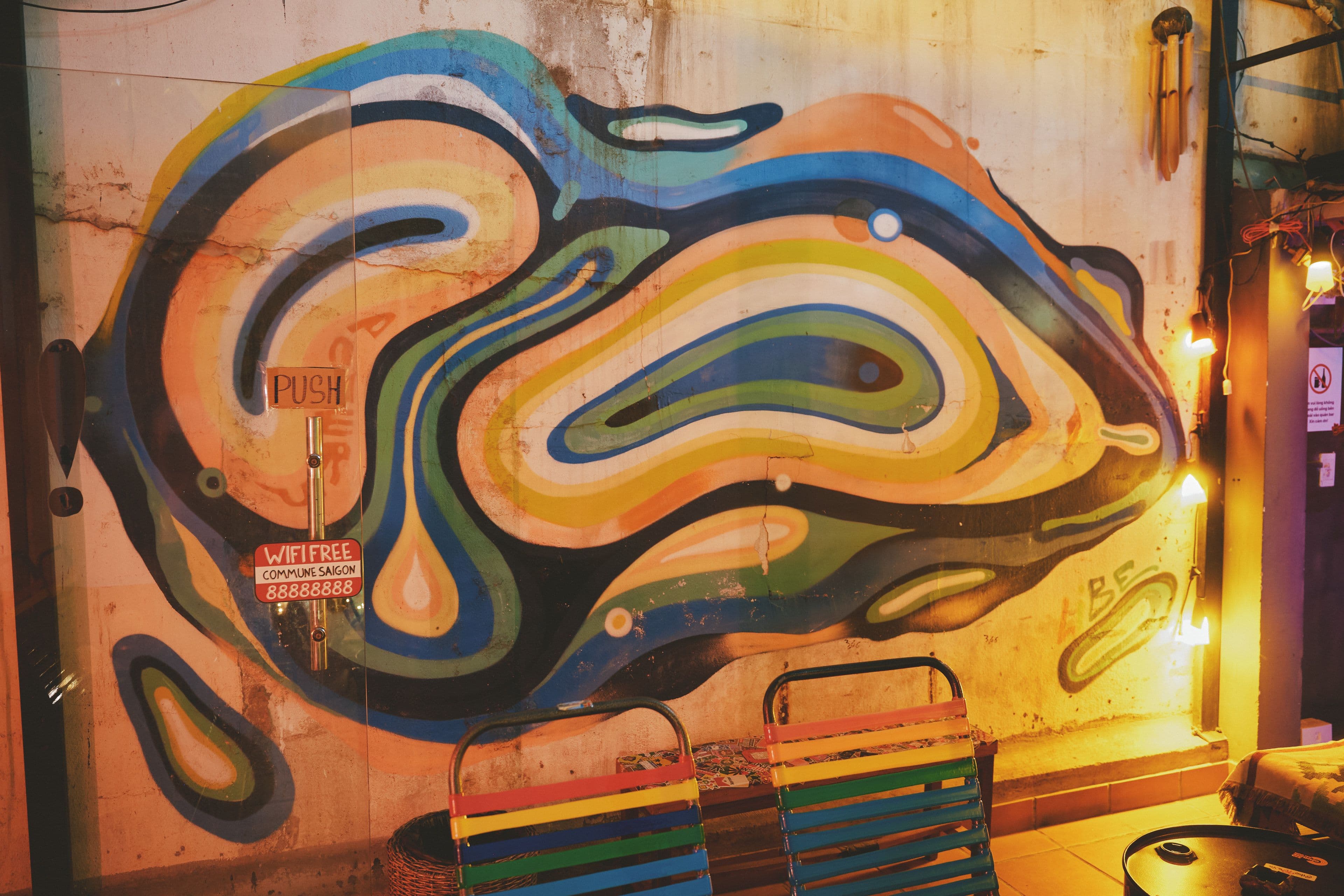 graffiti art nightlife japan town saigon 