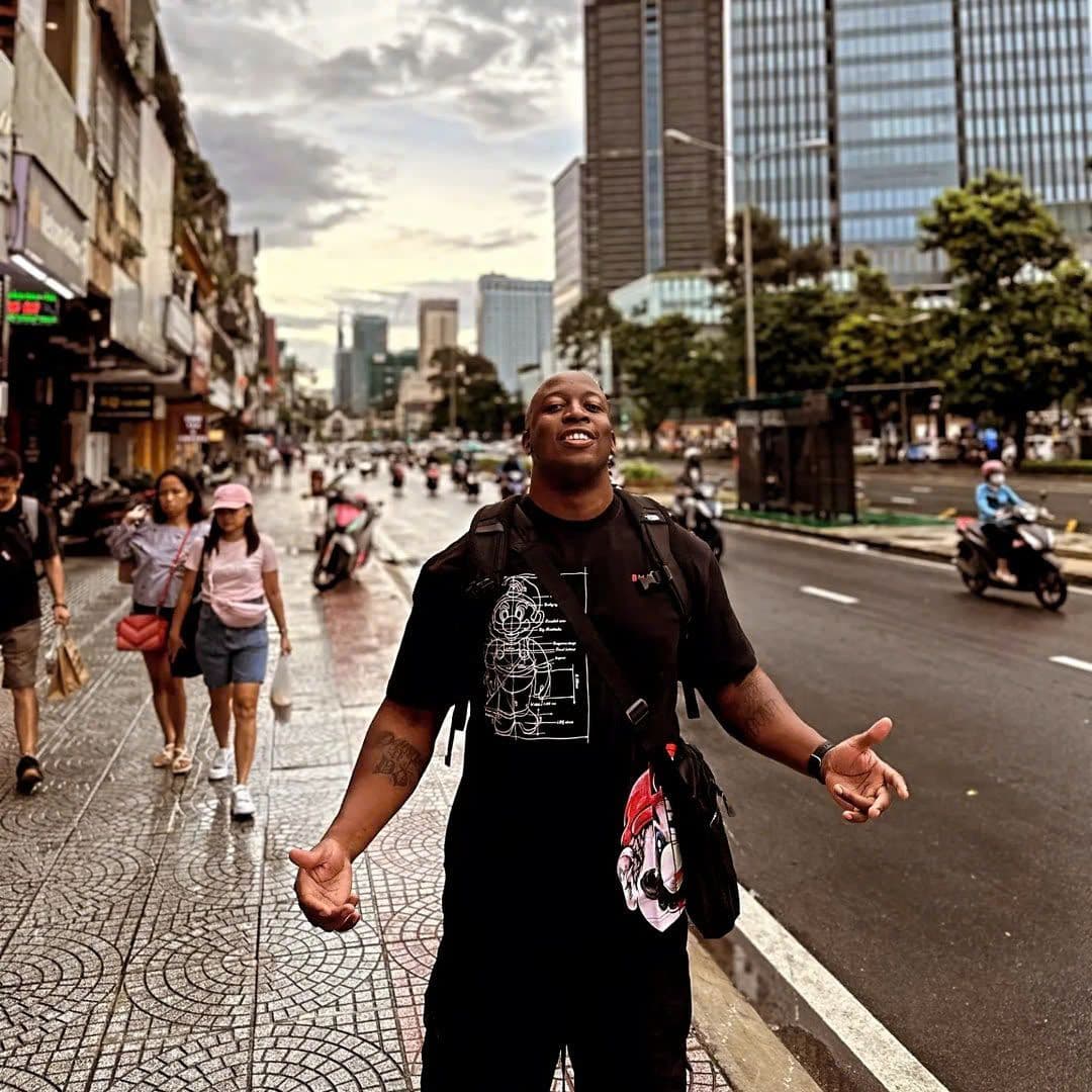 man on the streets of saigon vietnam